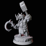 Rhino Folk Fighter Miniature for Dungeons and Dragons, Pathfinder or other TTRPGs