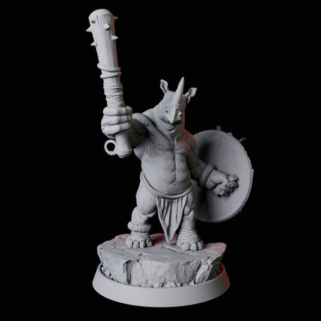 Rhino Folk Gladiator Miniature for Dungeons and Dragons, Pathfinder or other TTRPGs
