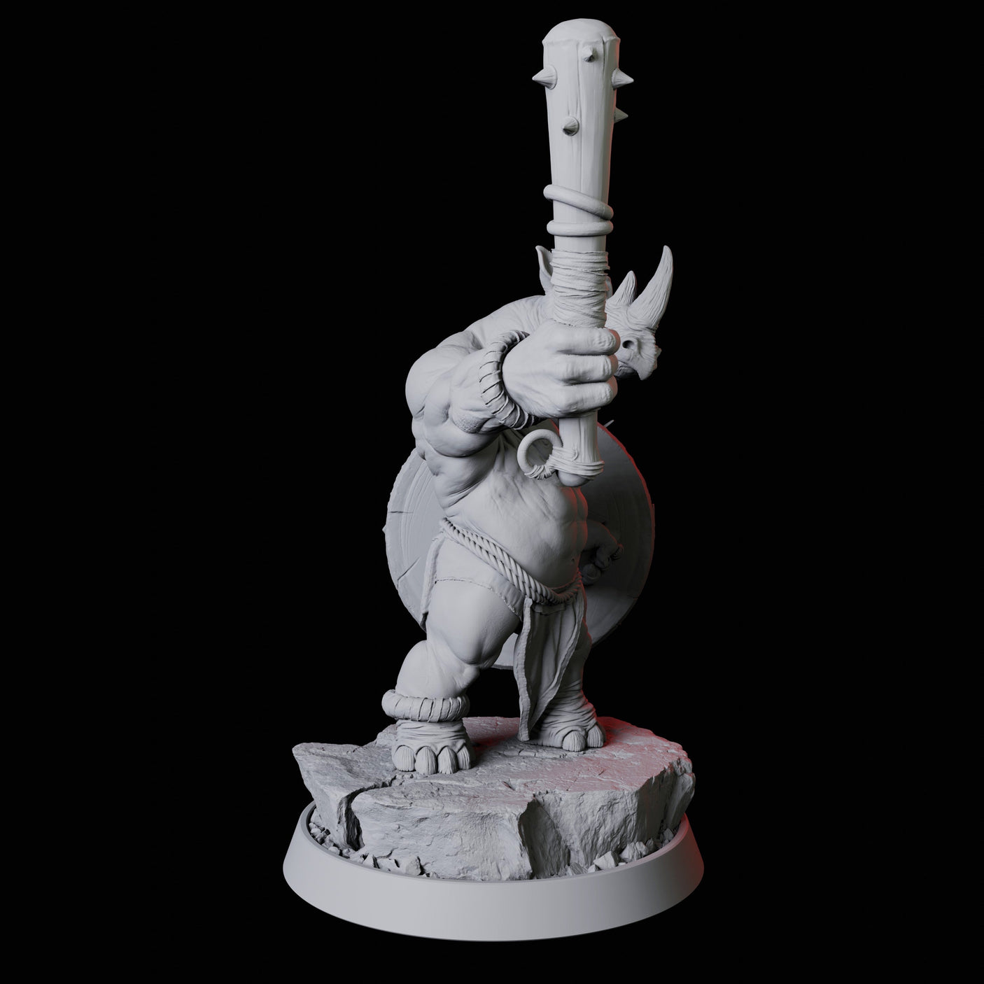 Rhino Folk Gladiator Miniature for Dungeons and Dragons, Pathfinder or other TTRPGs
