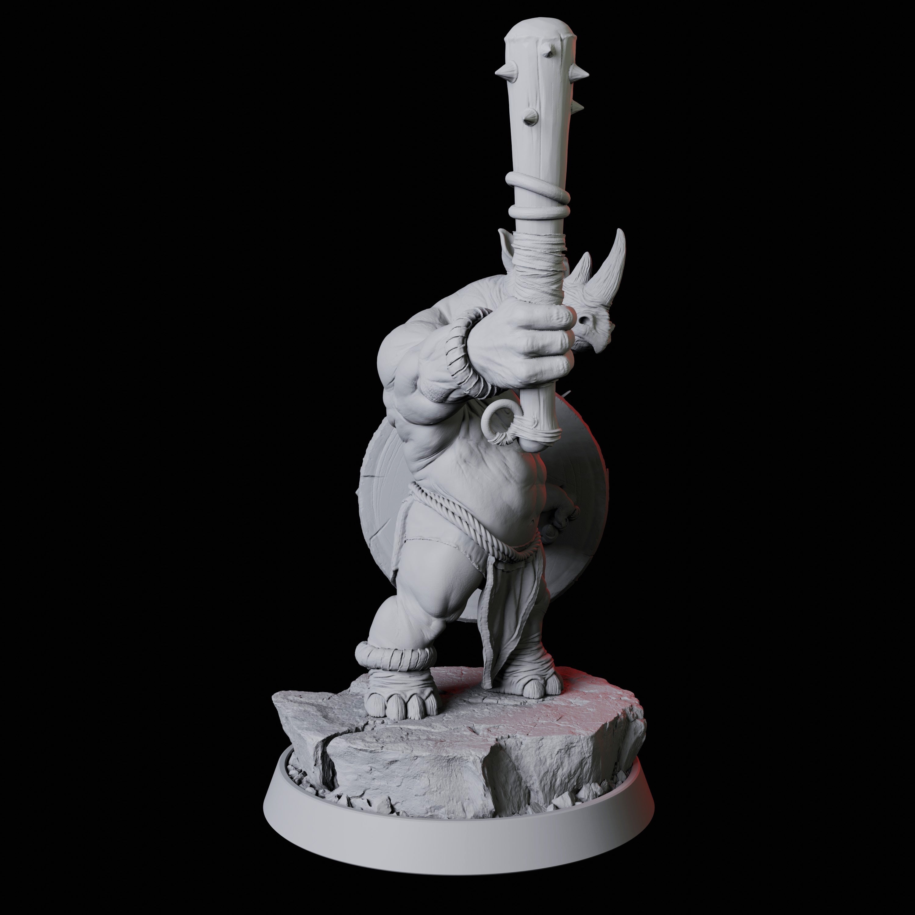 Rhino Folk Gladiator Miniature for Dungeons and Dragons