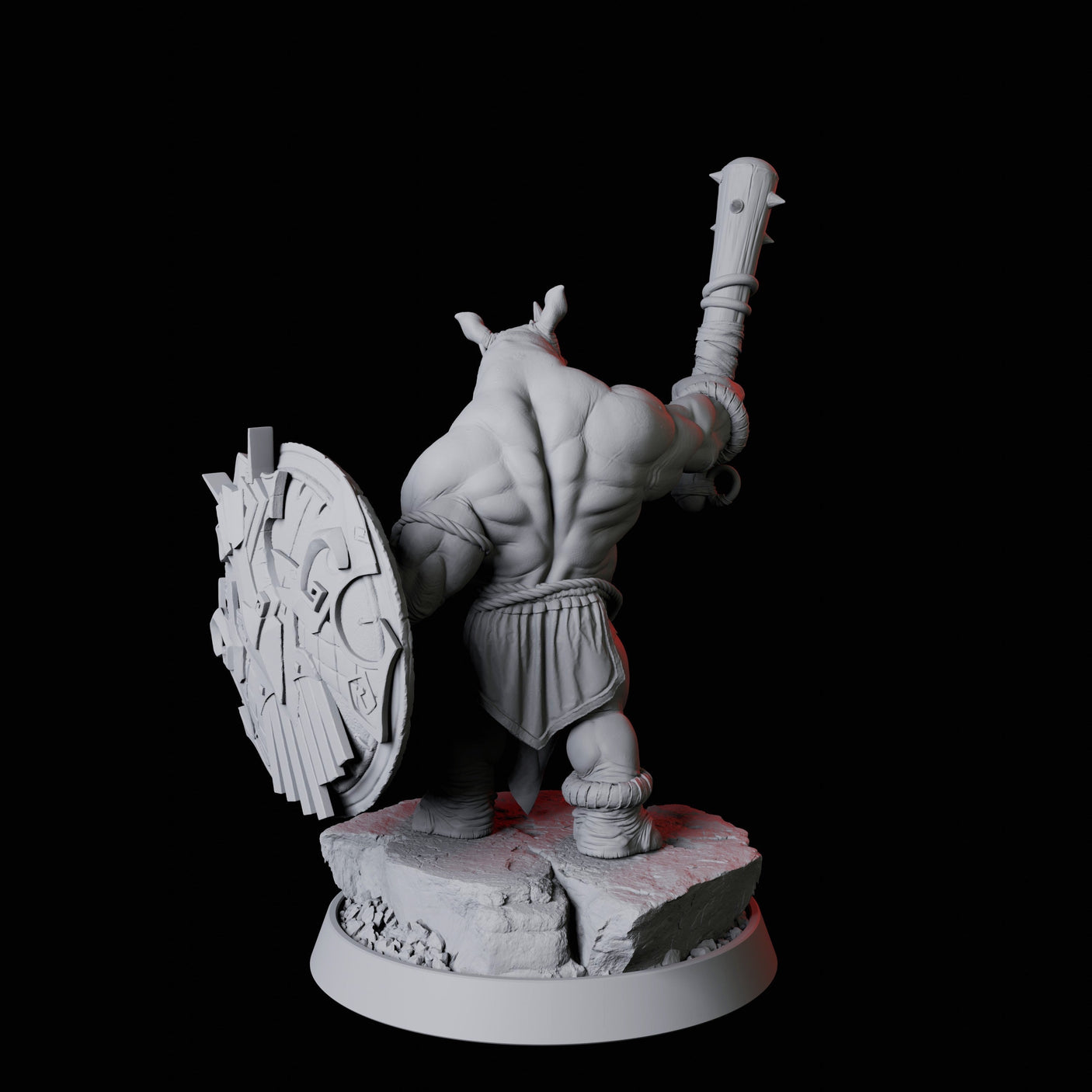 Rhino Folk Gladiator Miniature for Dungeons and Dragons, Pathfinder or other TTRPGs