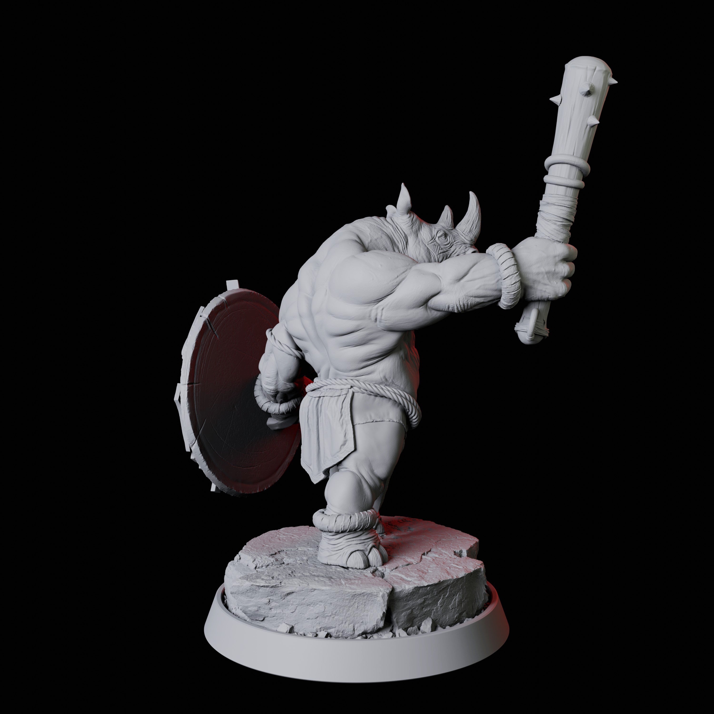 Rhino Folk Gladiator Miniature for Dungeons and Dragons