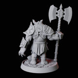 Rhino Folk Guard Miniature for Dungeons and Dragons, Pathfinder or other TTRPGs