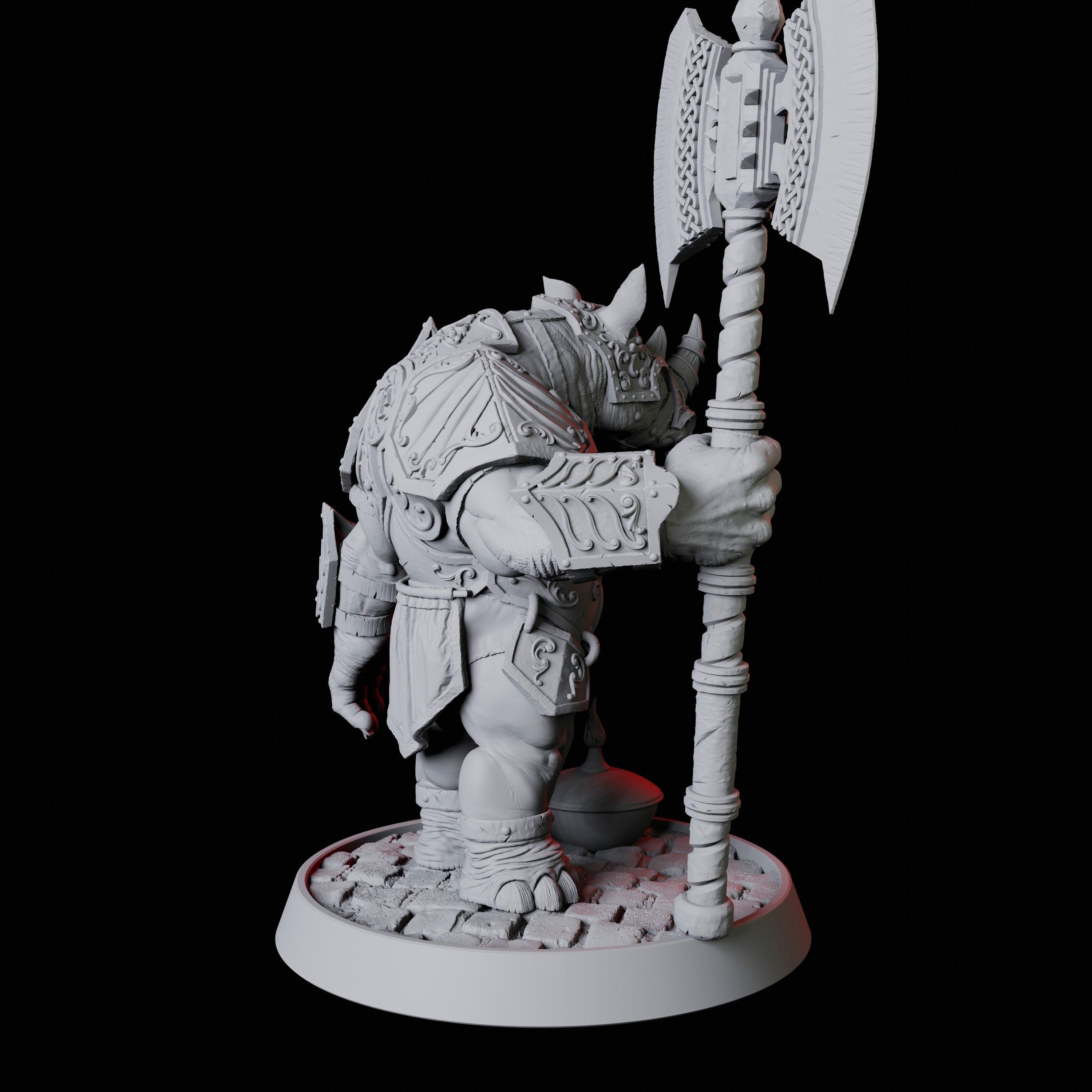 Rhino Folk Guard Miniature for Dungeons and Dragons