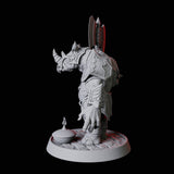 Rhino Folk Guard Miniature for Dungeons and Dragons, Pathfinder or other TTRPGs
