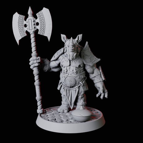 Rhino Folk Guard Miniature for Dungeons and Dragons, Pathfinder or other TTRPGs