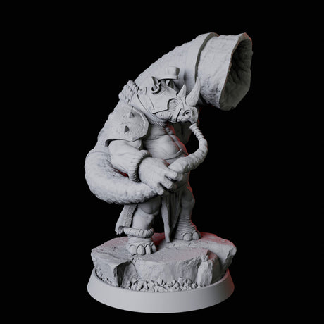 Rhino Folk Horn Player Miniature for Dungeons and Dragons, Pathfinder or other TTRPGs