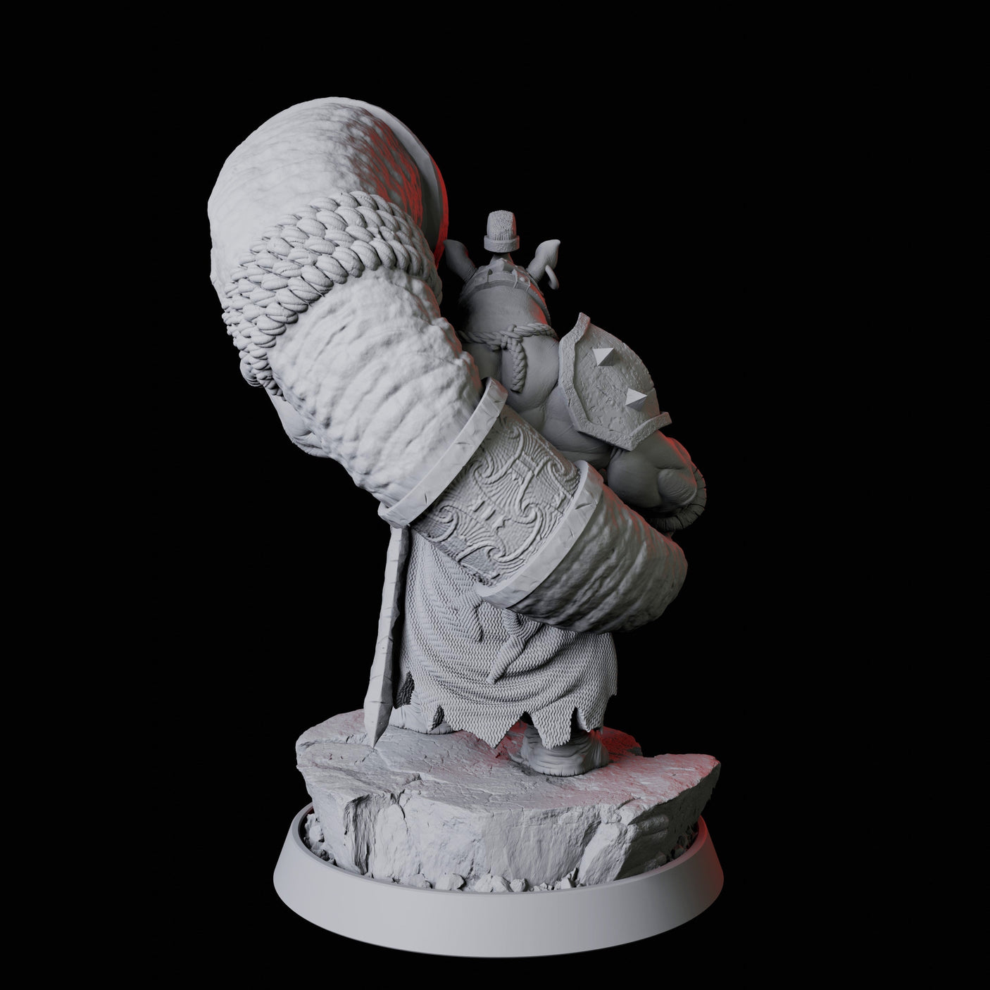 Rhino Folk Horn Player Miniature for Dungeons and Dragons, Pathfinder or other TTRPGs