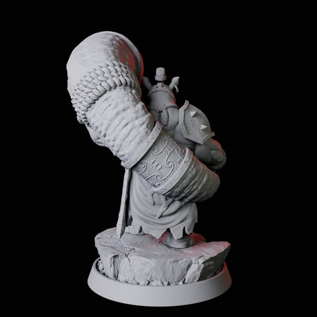 Rhino Folk Horn Player Miniature for Dungeons and Dragons, Pathfinder or other TTRPGs