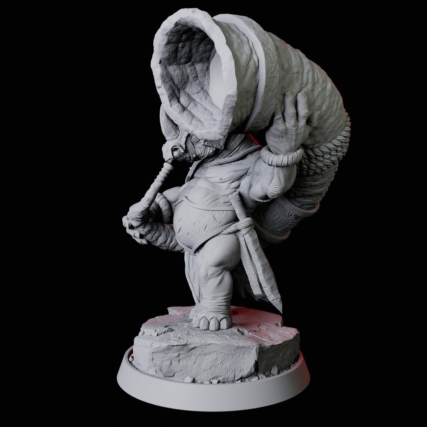 Rhino Folk Horn Player Miniature for Dungeons and Dragons, Pathfinder or other TTRPGs