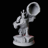 Rhino Folk Horn Player Miniature for Dungeons and Dragons, Pathfinder or other TTRPGs
