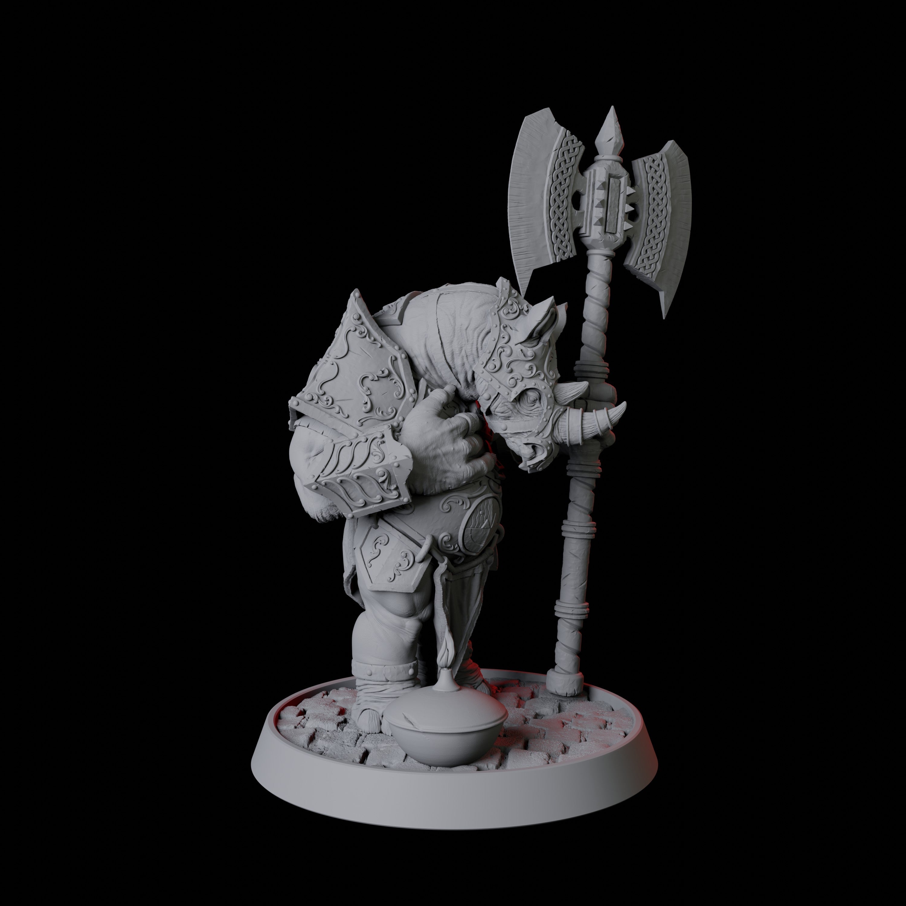 Rhino Folk Palace Guard Miniature for Dungeons and Dragons