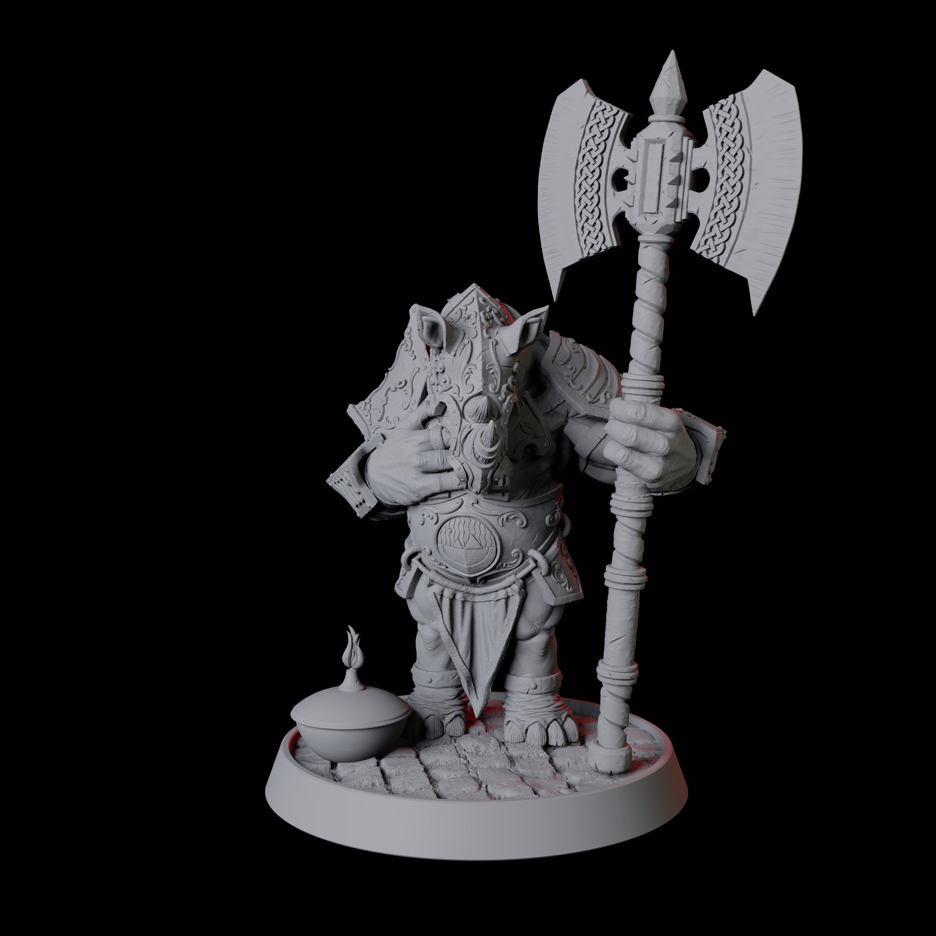 Rhino Folk Palace Guard Miniature for Dungeons and Dragons