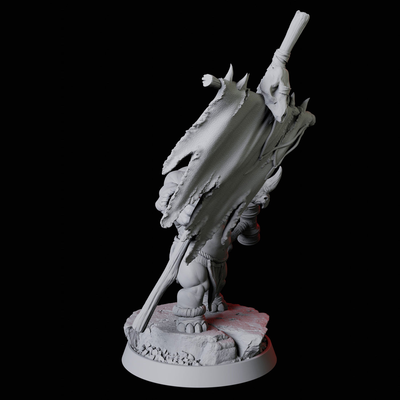 Rhino Folk Standard Bearer Miniature for Dungeons and Dragons, Pathfinder or other TTRPGs