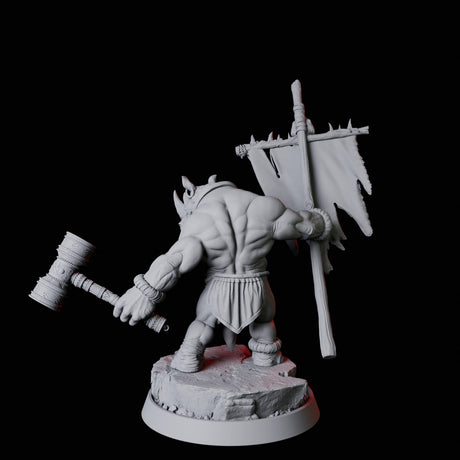 Rhino Folk Standard Bearer Miniature for Dungeons and Dragons, Pathfinder or other TTRPGs