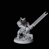 Rhino Folk Sword Warrior Miniature for Dungeons and Dragons, Pathfinder or other TTRPGs