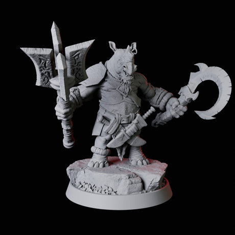 Rhino Folk Weapon Master Miniature for Dungeons and Dragons, Pathfinder or other TTRPGs