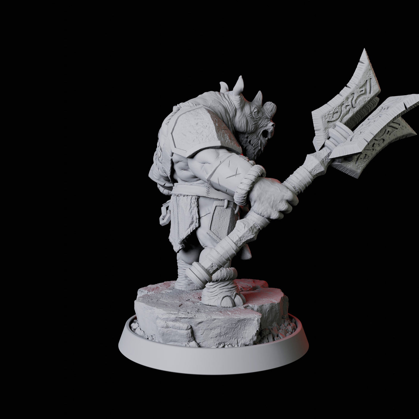 Rhino Folk Weapon Master Miniature for Dungeons and Dragons, Pathfinder or other TTRPGs