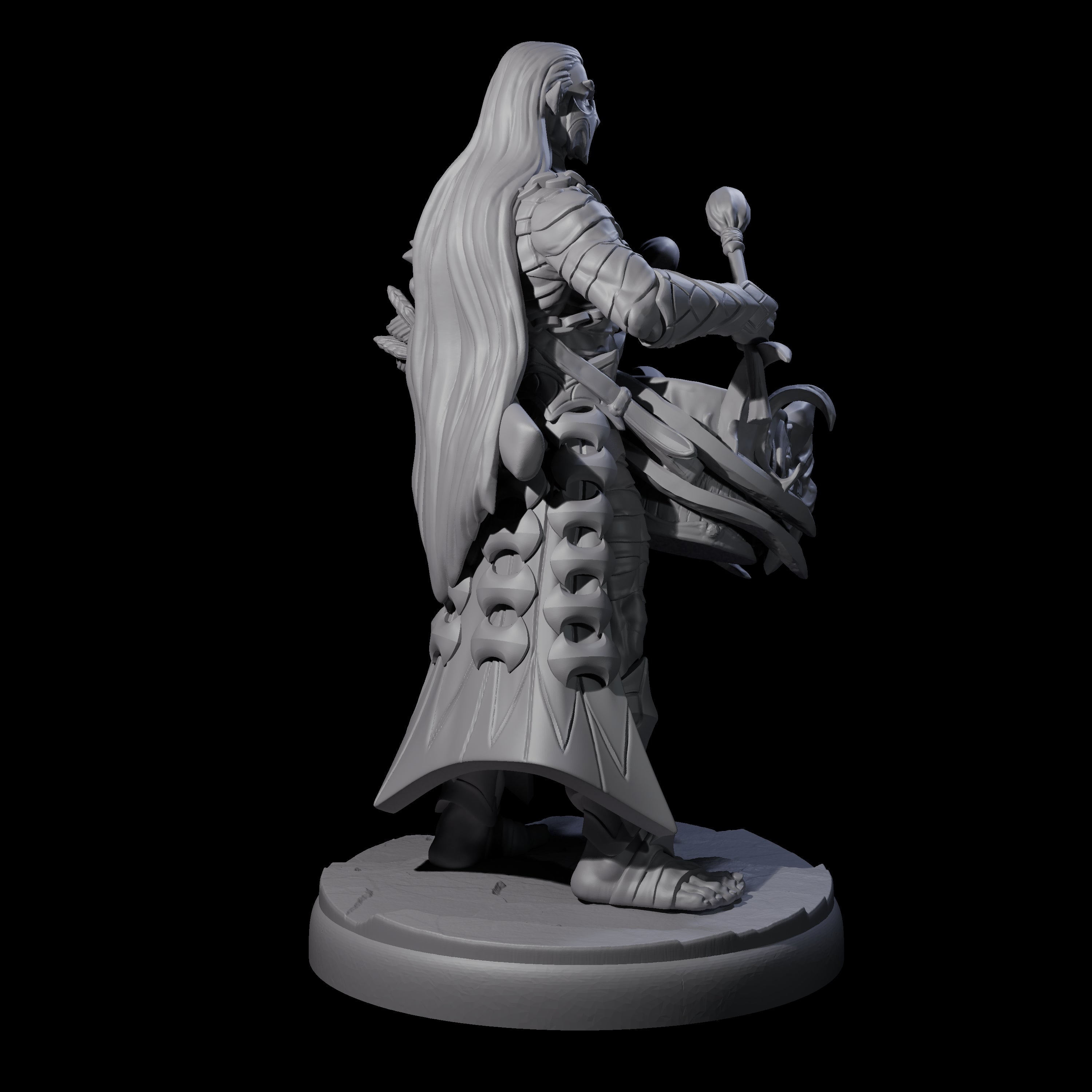 Rhythmic Dark Elf Drummer A Miniature for Dungeons and Dragons, Pathfinder or other TTRPGs