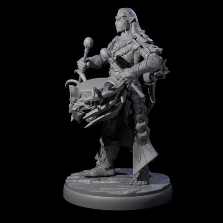 Rhythmic Dark Elf Drummer A Miniature for Dungeons and Dragons, Pathfinder or other TTRPGs