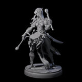 Rhythmic Dark Elf Drummer C Miniature for Dungeons and Dragons, Pathfinder or other TTRPGs