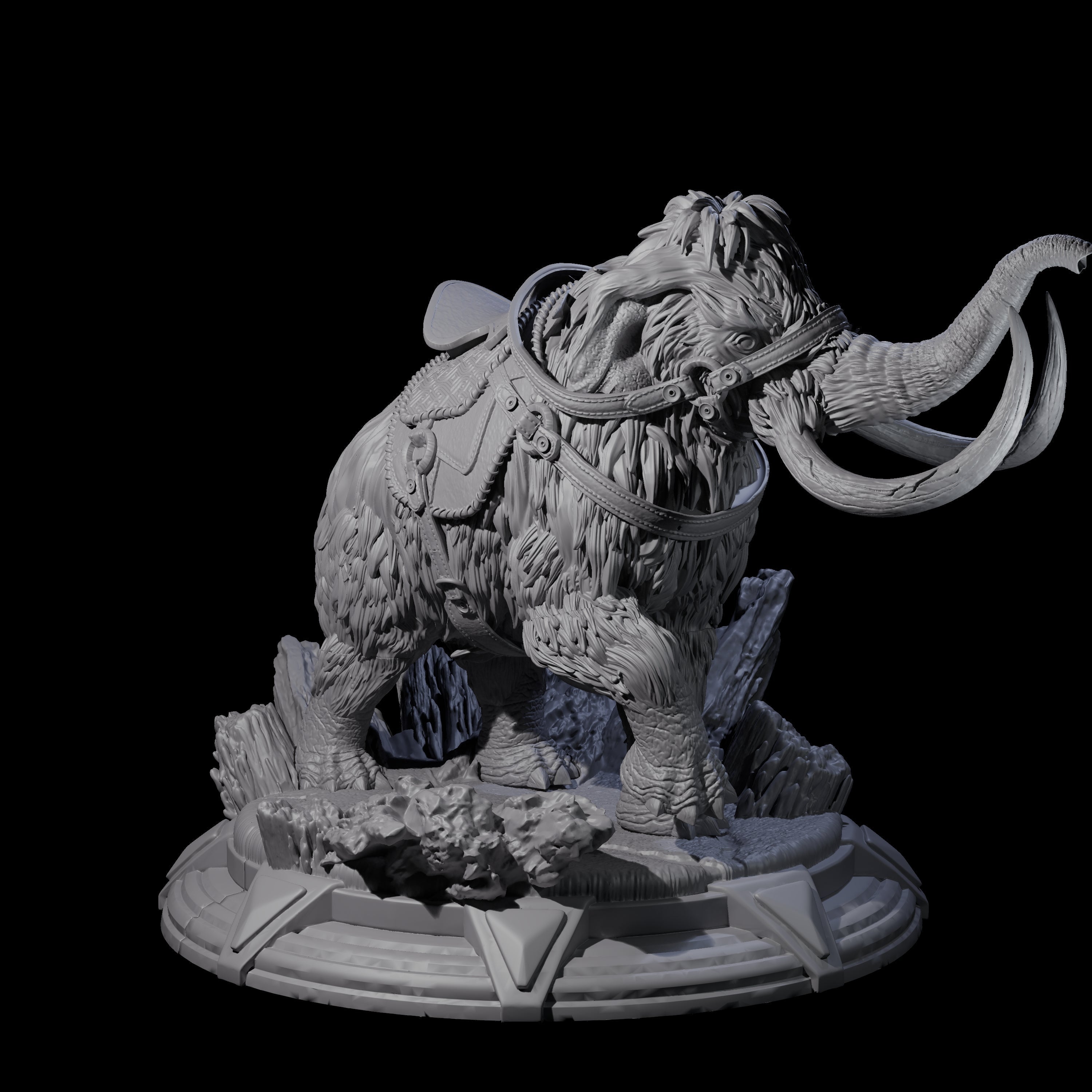 Rideable Wooly Mammoth Miniature for Dungeons and Dragons, Pathfinder or other TTRPGs