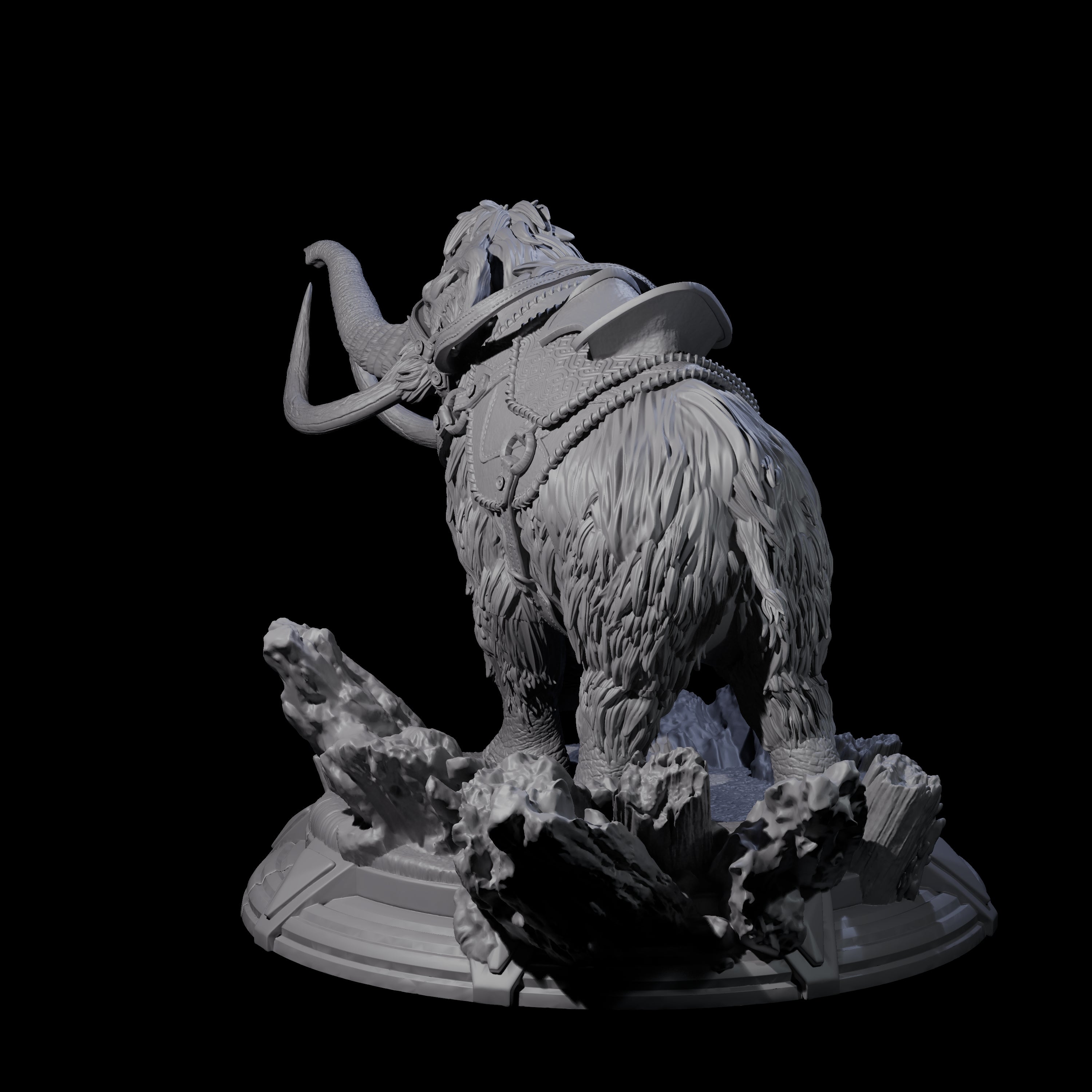 Rideable Wooly Mammoth Miniature for Dungeons and Dragons, Pathfinder or other TTRPGs