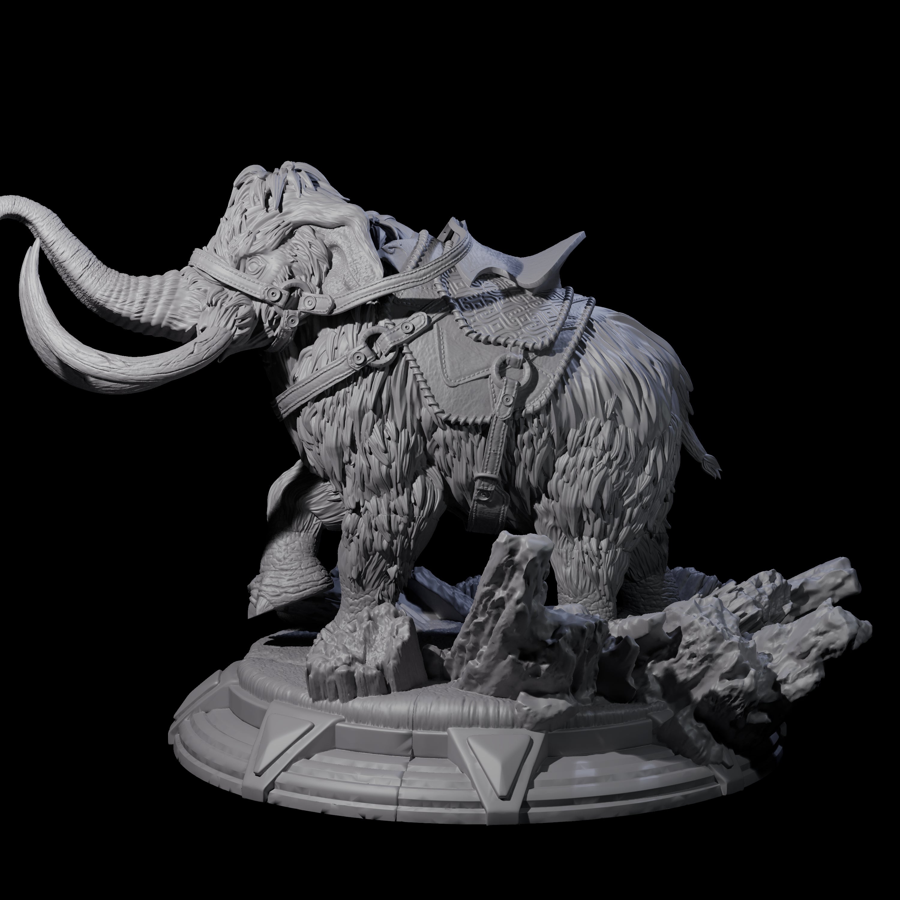 Rideable Wooly Mammoth Miniature for Dungeons and Dragons, Pathfinder or other TTRPGs