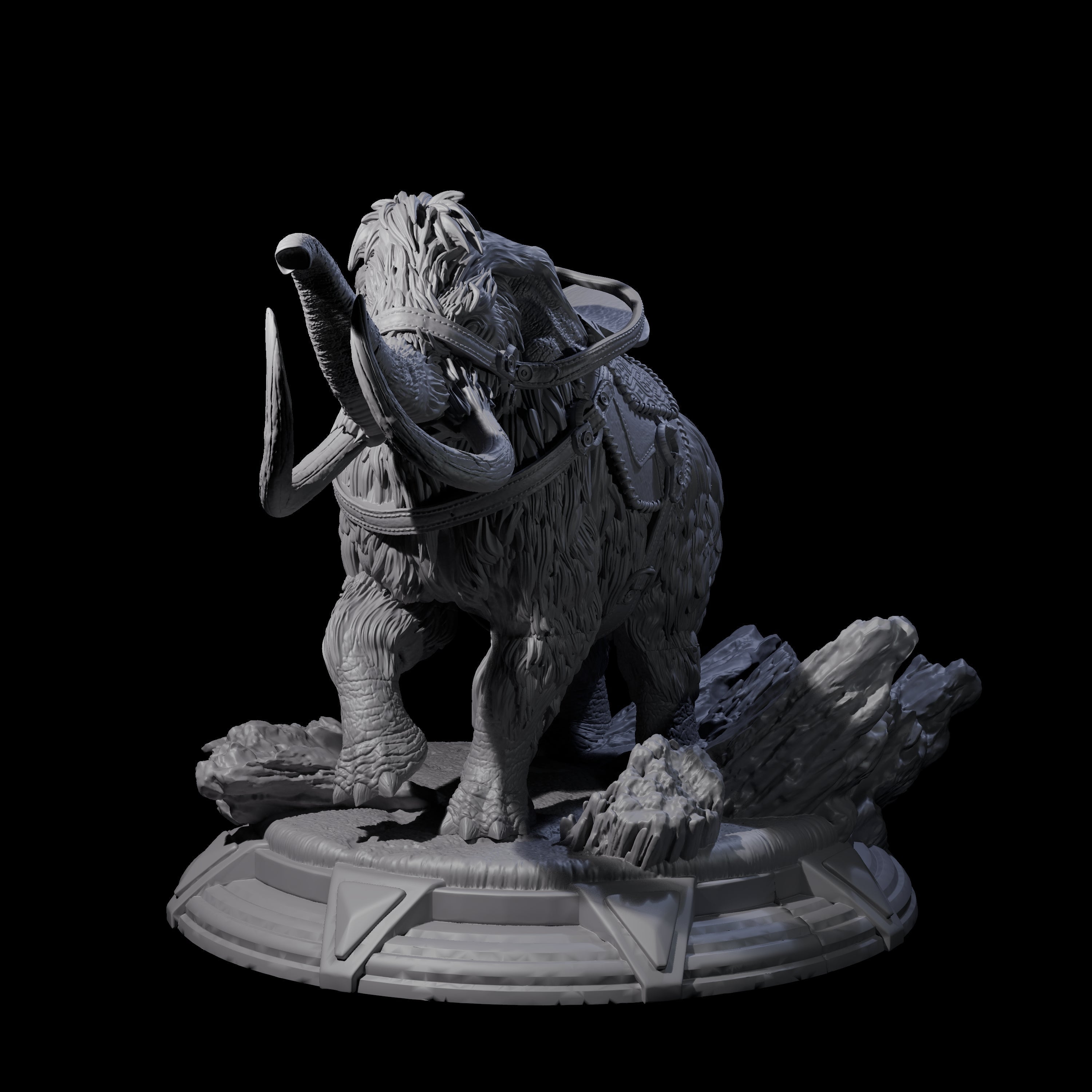 Rideable Wooly Mammoth Miniature for Dungeons and Dragons, Pathfinder or other TTRPGs