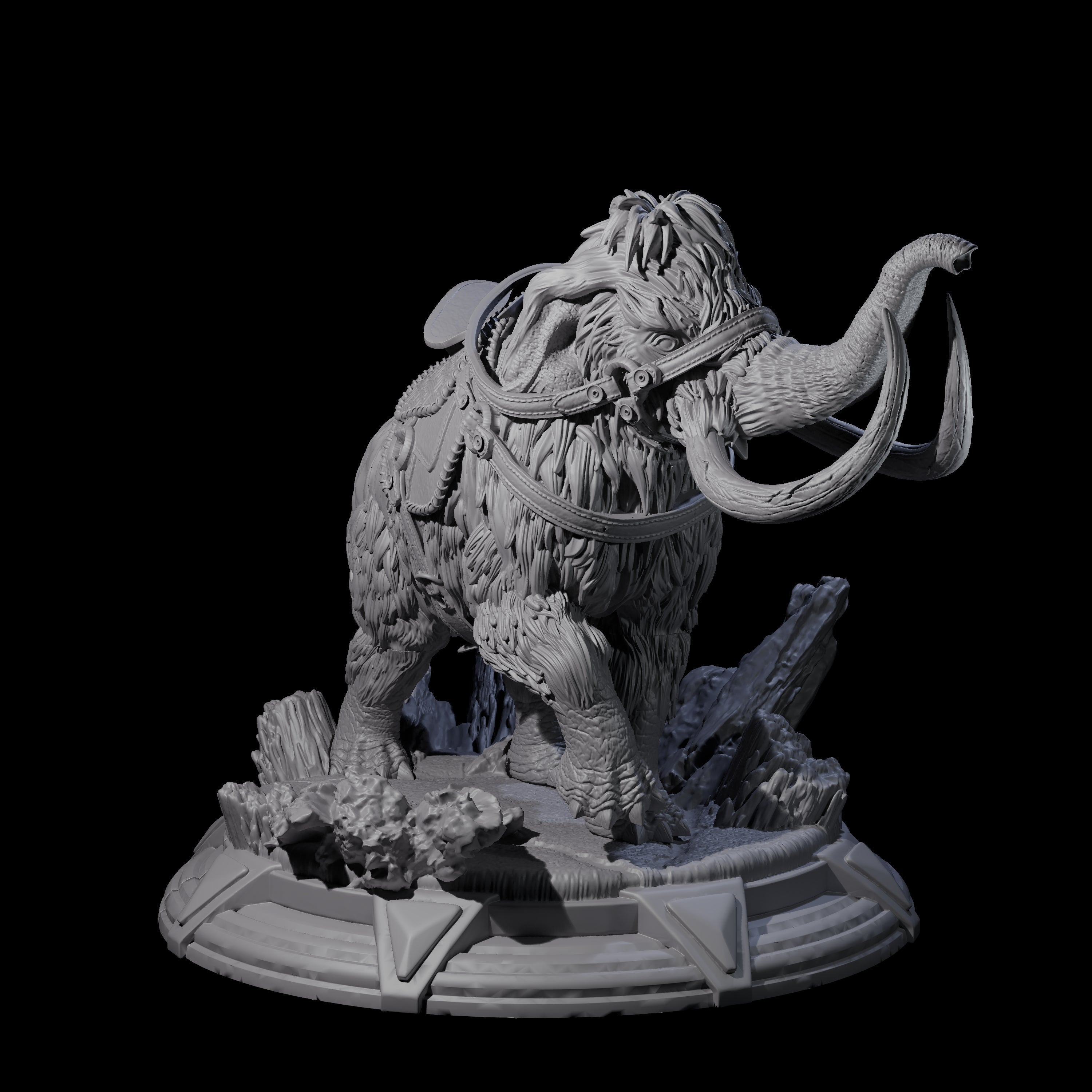 Rideable Wooly Mammoth Miniature for Dungeons and Dragons, Pathfinder or other TTRPGs