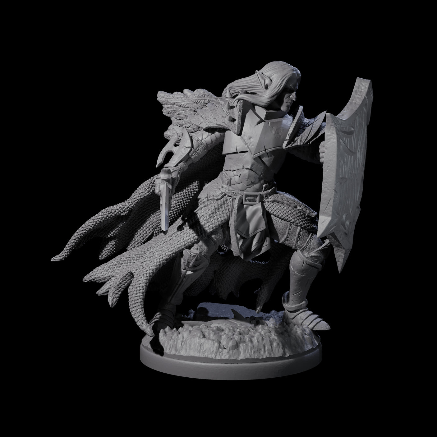 Righteous Elf Paladin Miniature for Dungeons and Dragons, Pathfinder or other TTRPGs