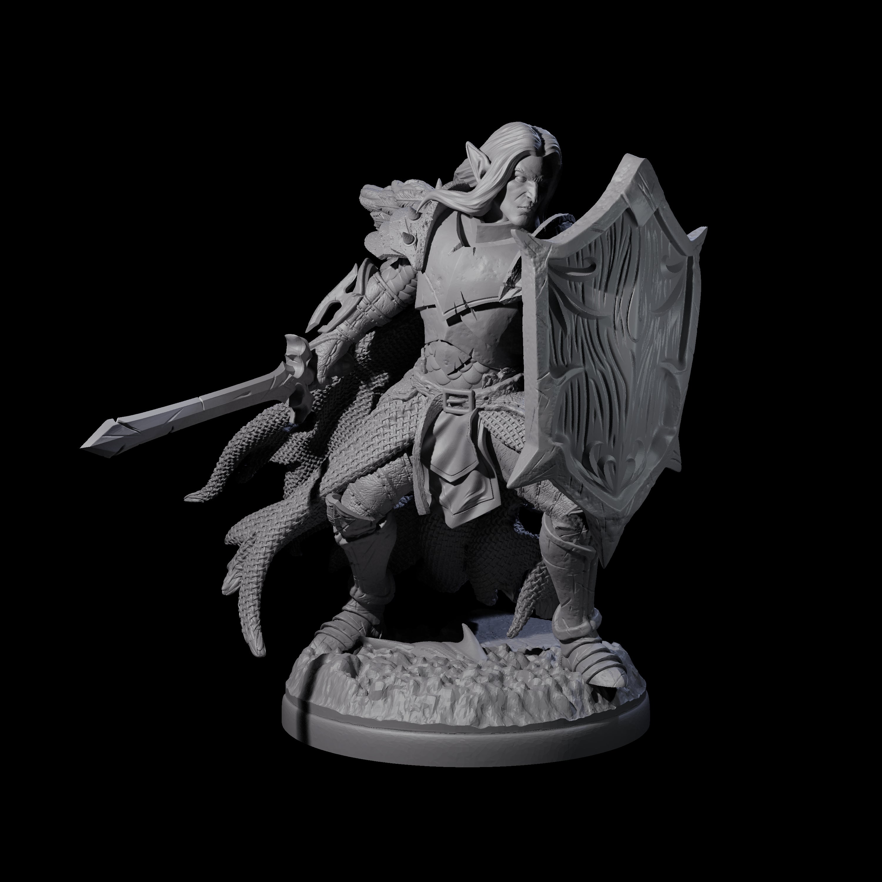 Righteous Elf Paladin Miniature for Dungeons and Dragons, Pathfinder or other TTRPGs