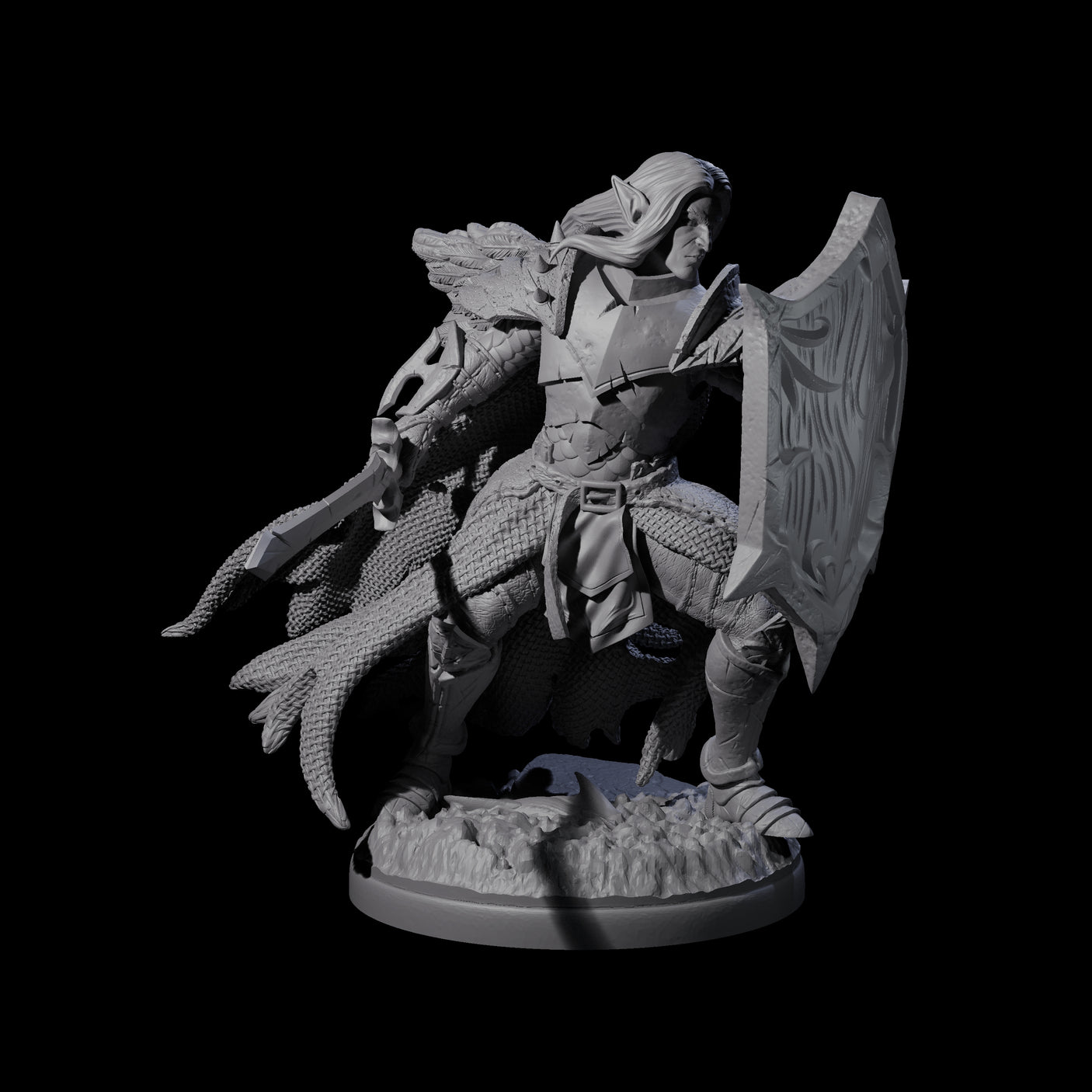 Righteous Elf Paladin Miniature for Dungeons and Dragons, Pathfinder or other TTRPGs