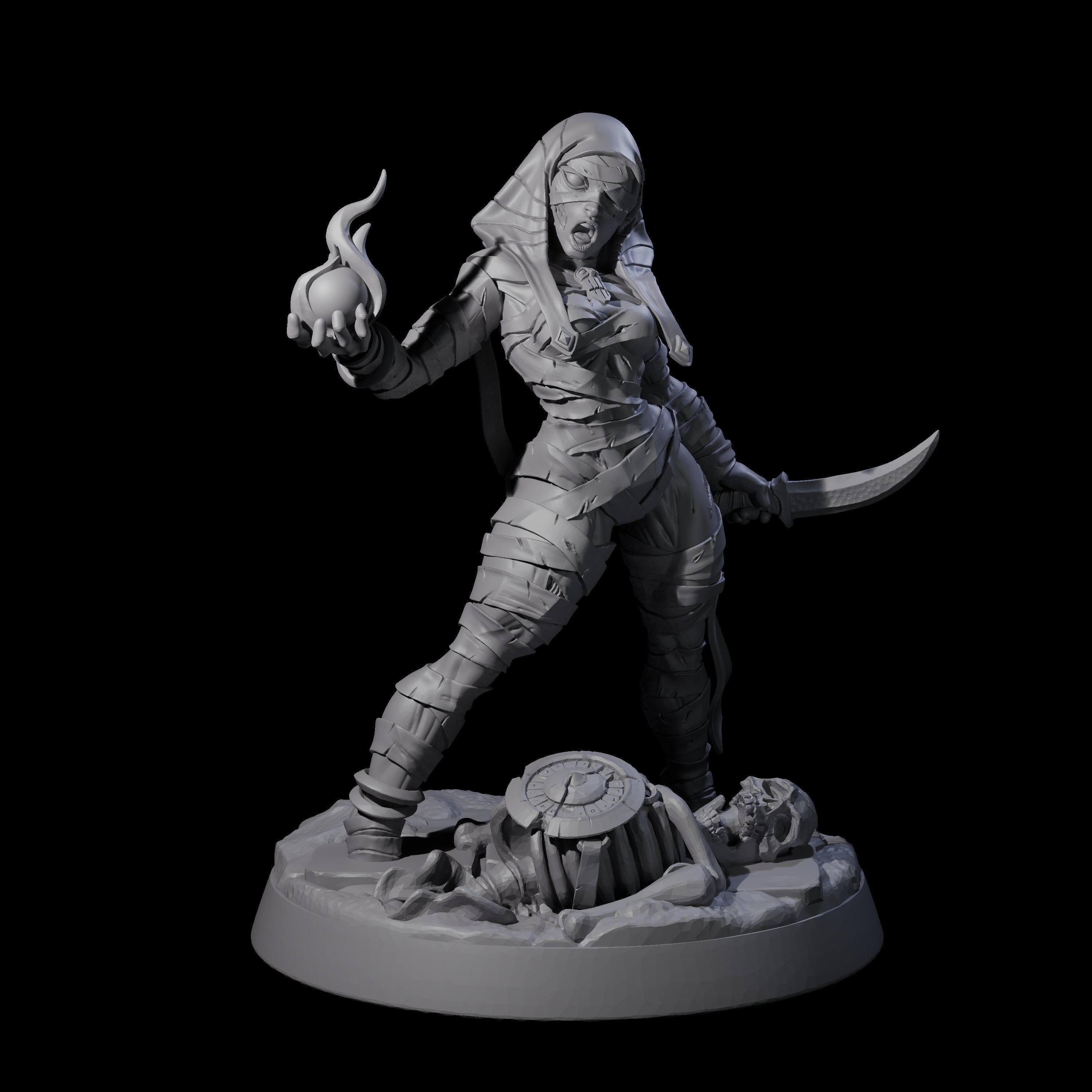 Righteous Mummy Sorcerer Miniature for Dungeons and Dragons, Pathfinder or other TTRPGs