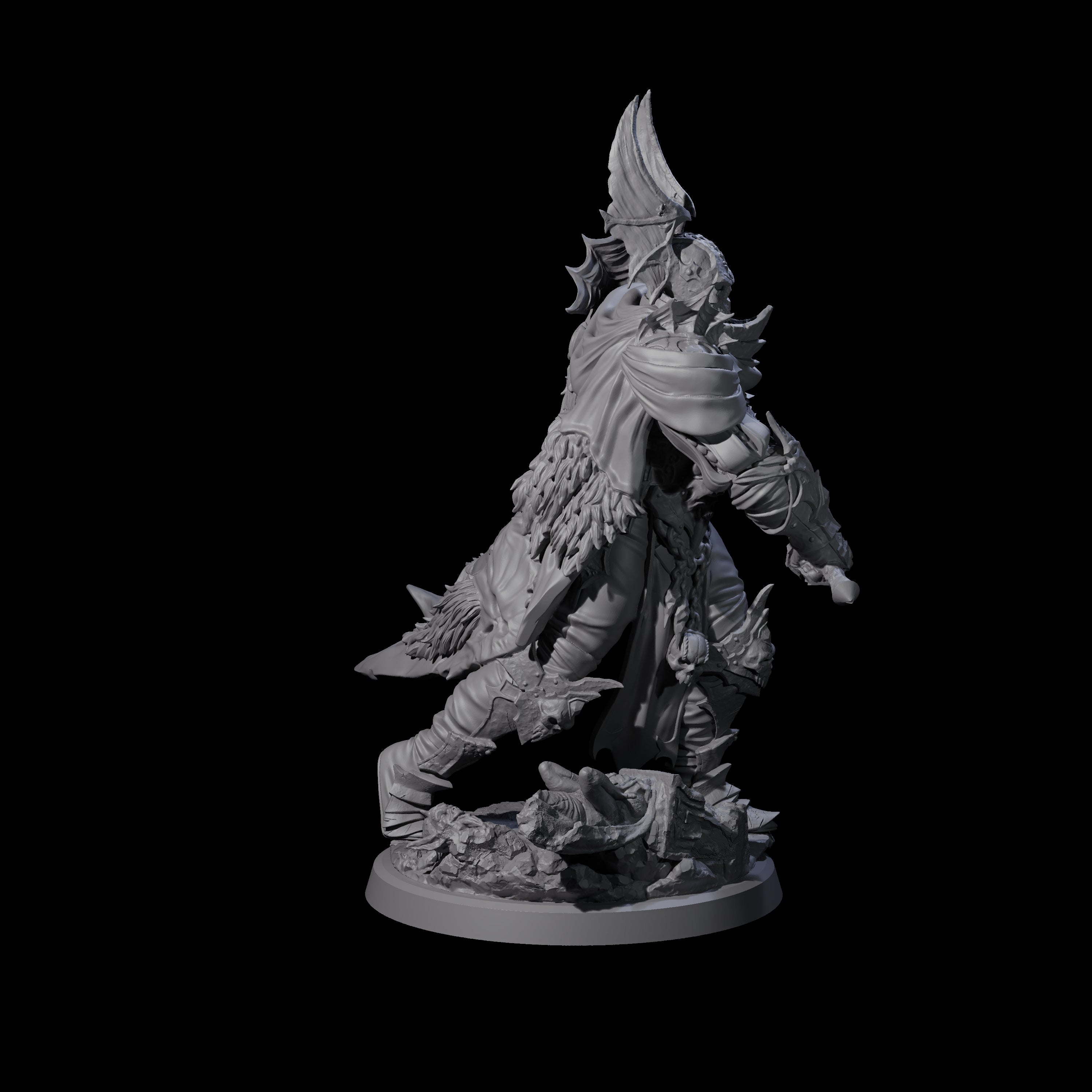 Risen Death Knight B Miniature for Dungeons and Dragons, Pathfinder or other TTRPGs
