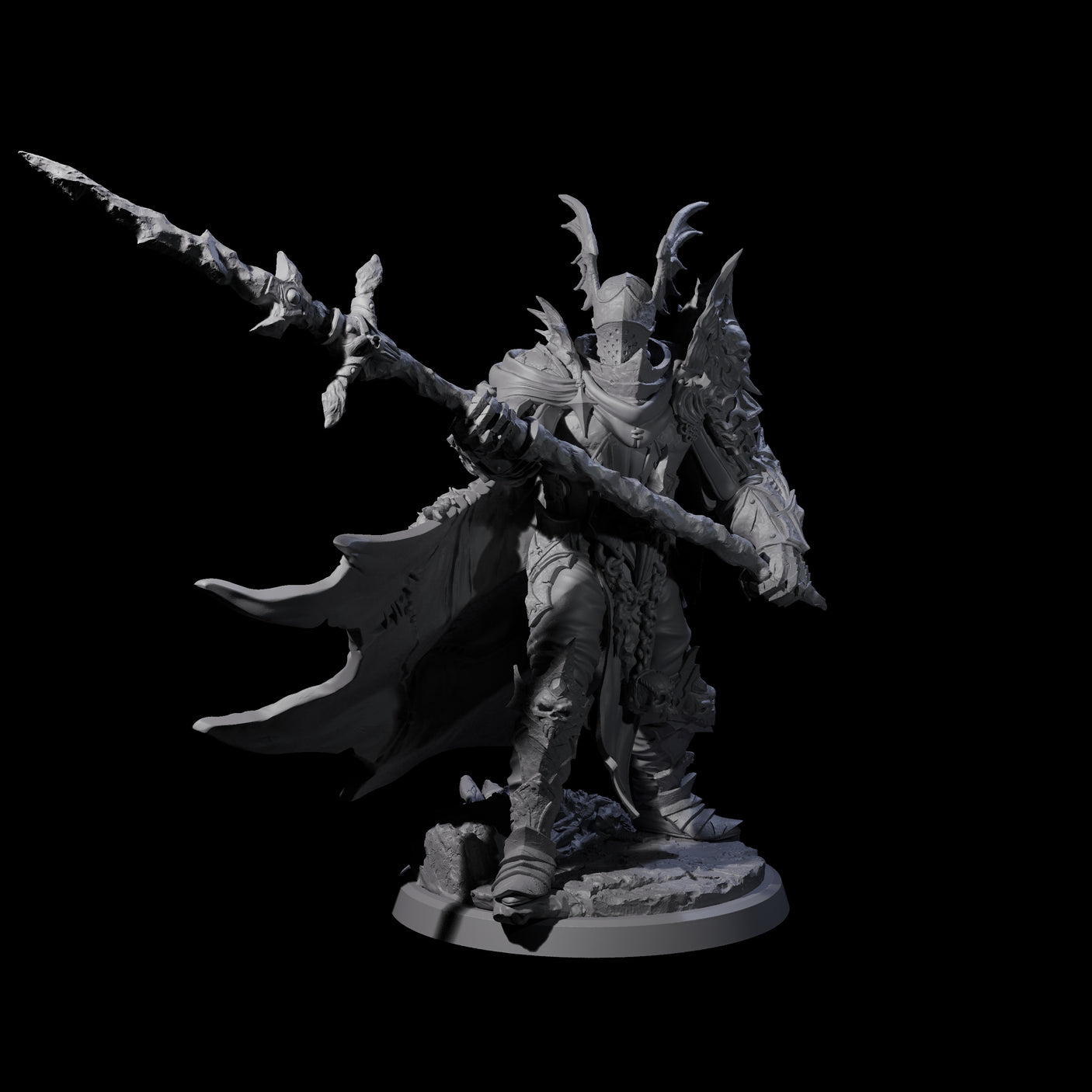 Risen Death Knight C Miniature for Dungeons and Dragons, Pathfinder or other TTRPGs