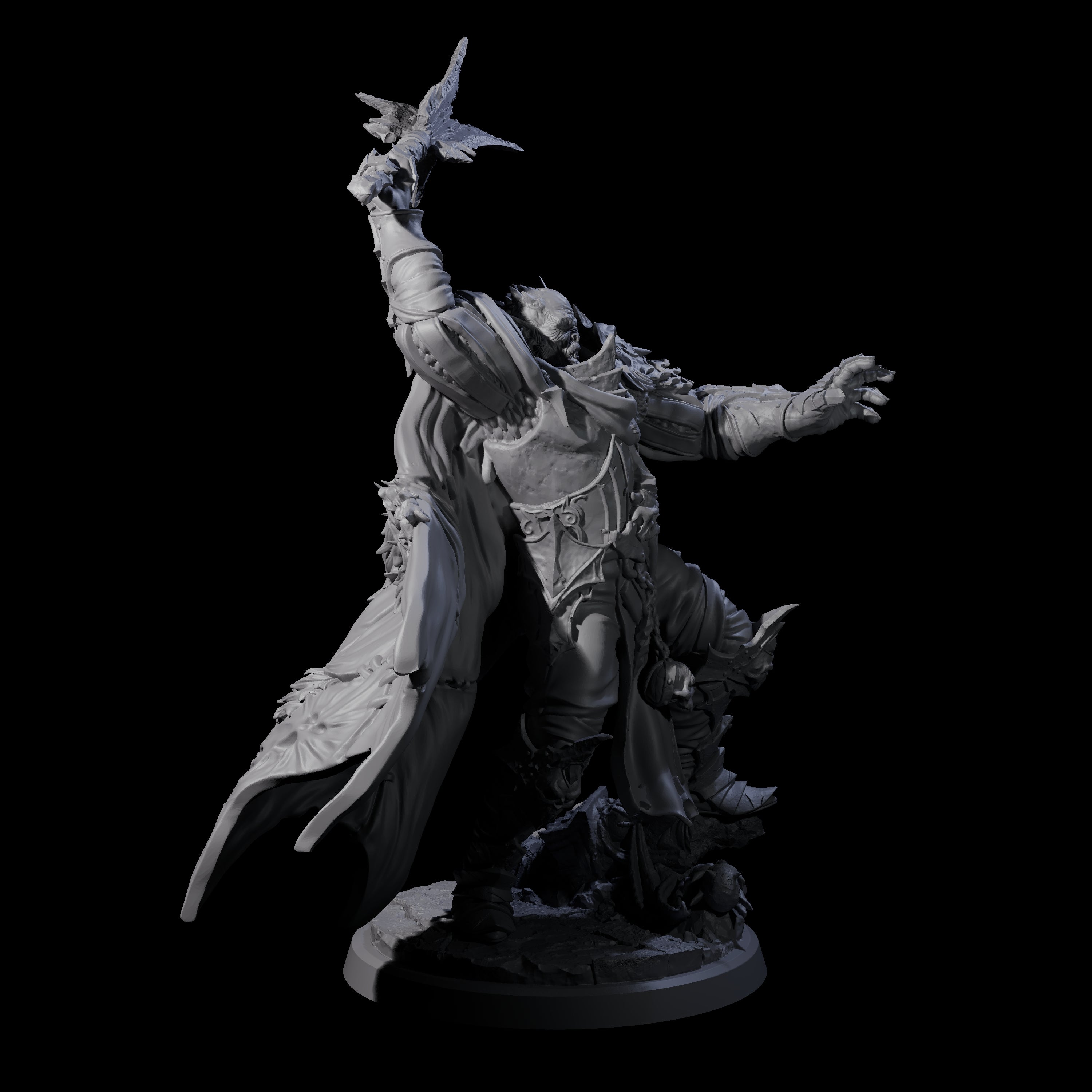 Risen Death Knight D Miniature for Dungeons and Dragons, Pathfinder or other TTRPGs