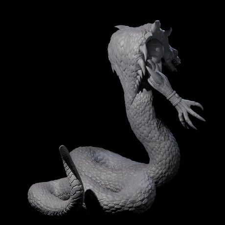 Risen Naga Lord Miniature for Dungeons and Dragons, Pathfinder or other TTRPGs