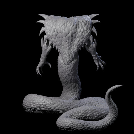 Risen Naga Lord Miniature for Dungeons and Dragons, Pathfinder or other TTRPGs