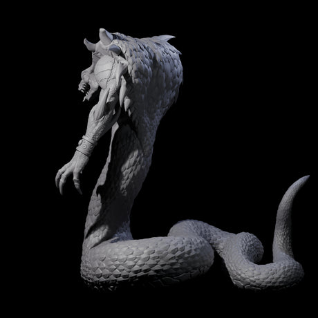 Risen Naga Lord Miniature for Dungeons and Dragons, Pathfinder or other TTRPGs