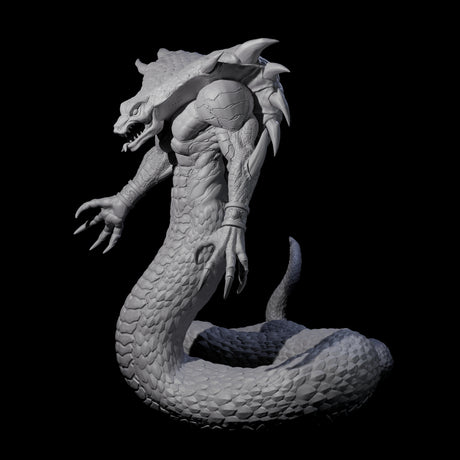 Risen Naga Lord Miniature for Dungeons and Dragons, Pathfinder or other TTRPGs