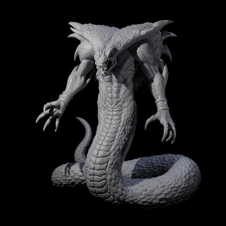 Risen Naga Lord Miniature for Dungeons and Dragons, Pathfinder or other TTRPGs