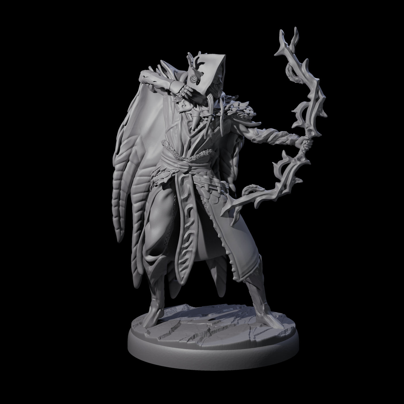Roaming Dark Elf Ranger B Miniature for Dungeons and Dragons, Pathfinder or other TTRPGs