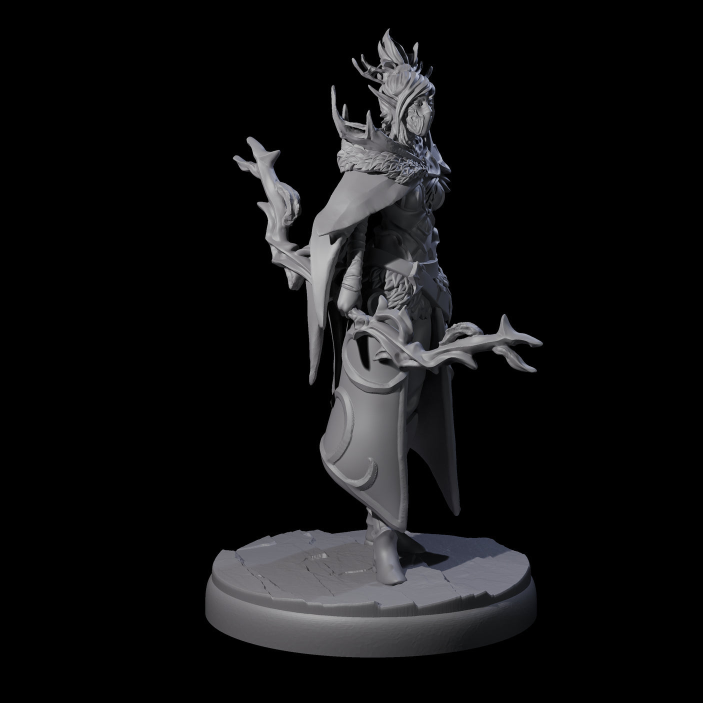 Roaming Dark Elf Ranger D Miniature for Dungeons and Dragons, Pathfinder or other TTRPGs