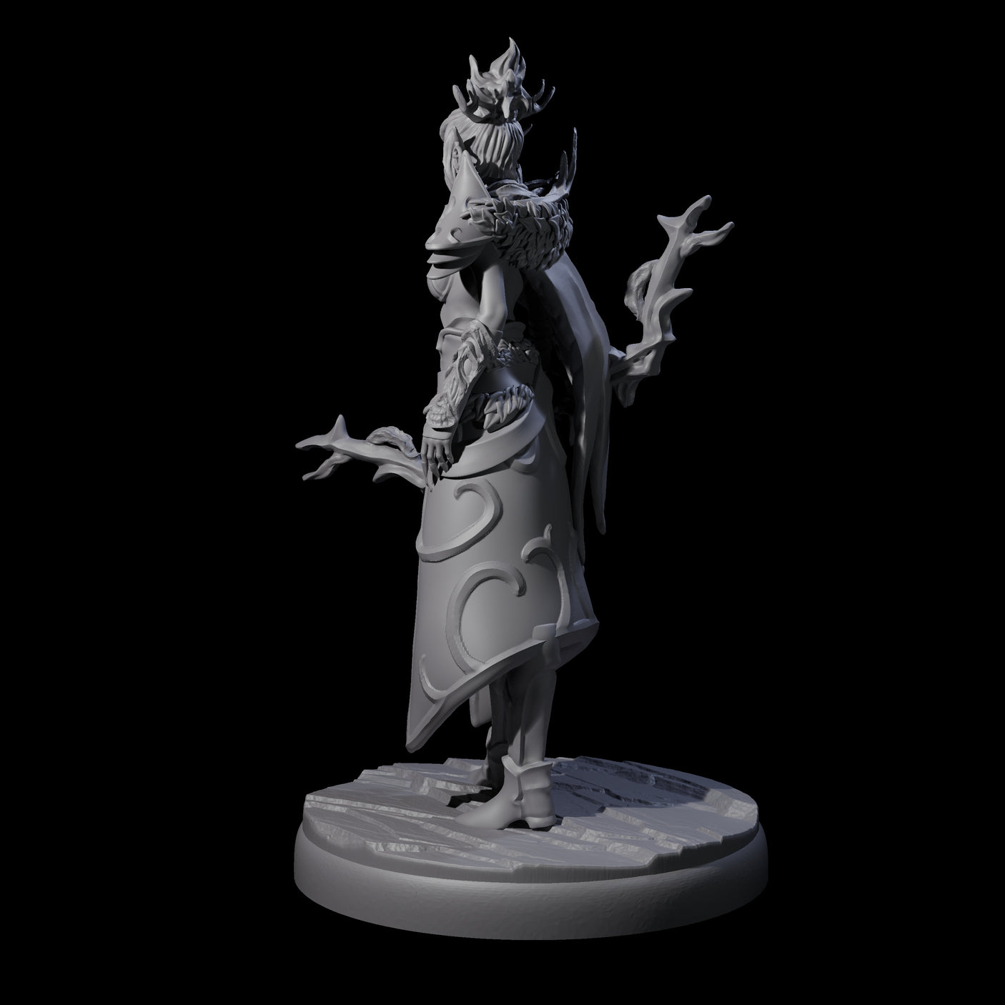 Roaming Dark Elf Ranger D Miniature for Dungeons and Dragons, Pathfinder or other TTRPGs