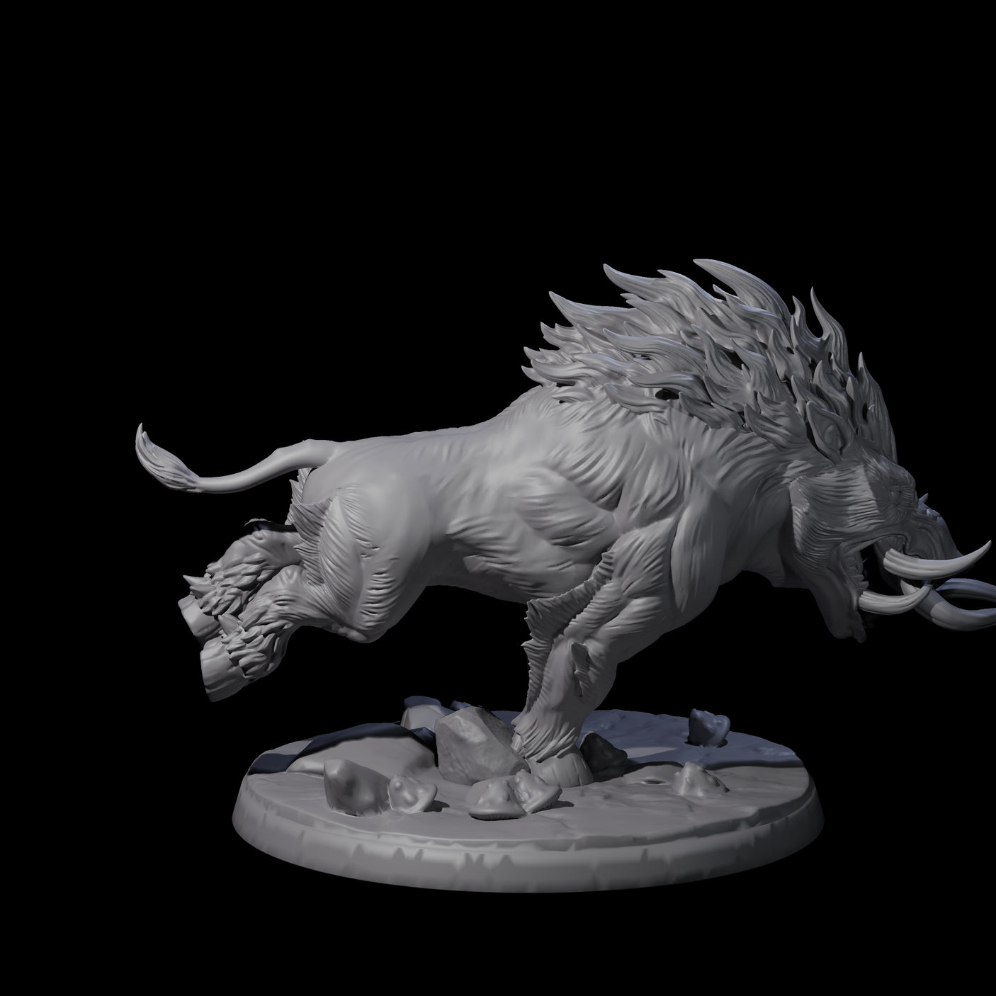 Roaming Giant Hog A Miniature for Dungeons and Dragons, Pathfinder or other TTRPGs