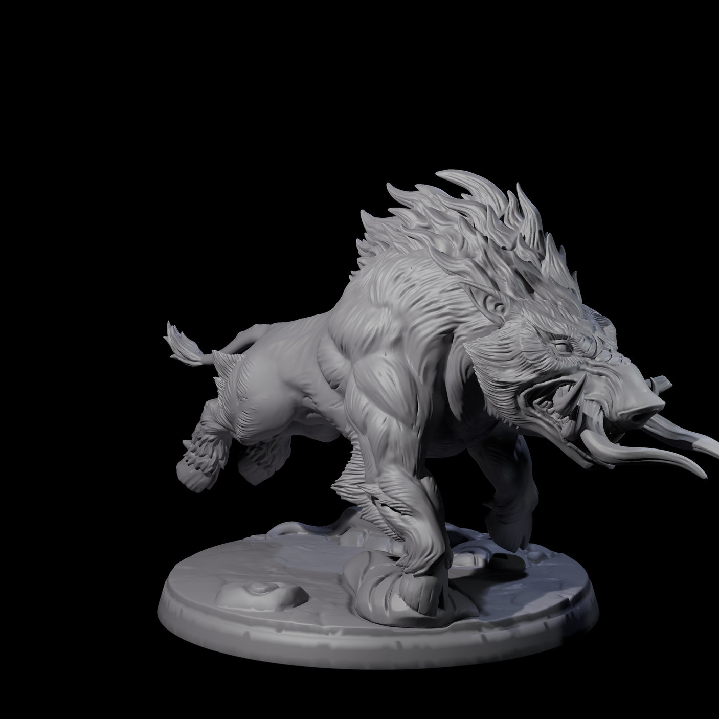 Roaming Giant Hog B Miniature for Dungeons and Dragons, Pathfinder or other TTRPGs