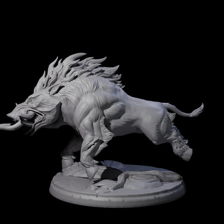 Roaming Giant Hog B Miniature for Dungeons and Dragons, Pathfinder or other TTRPGs