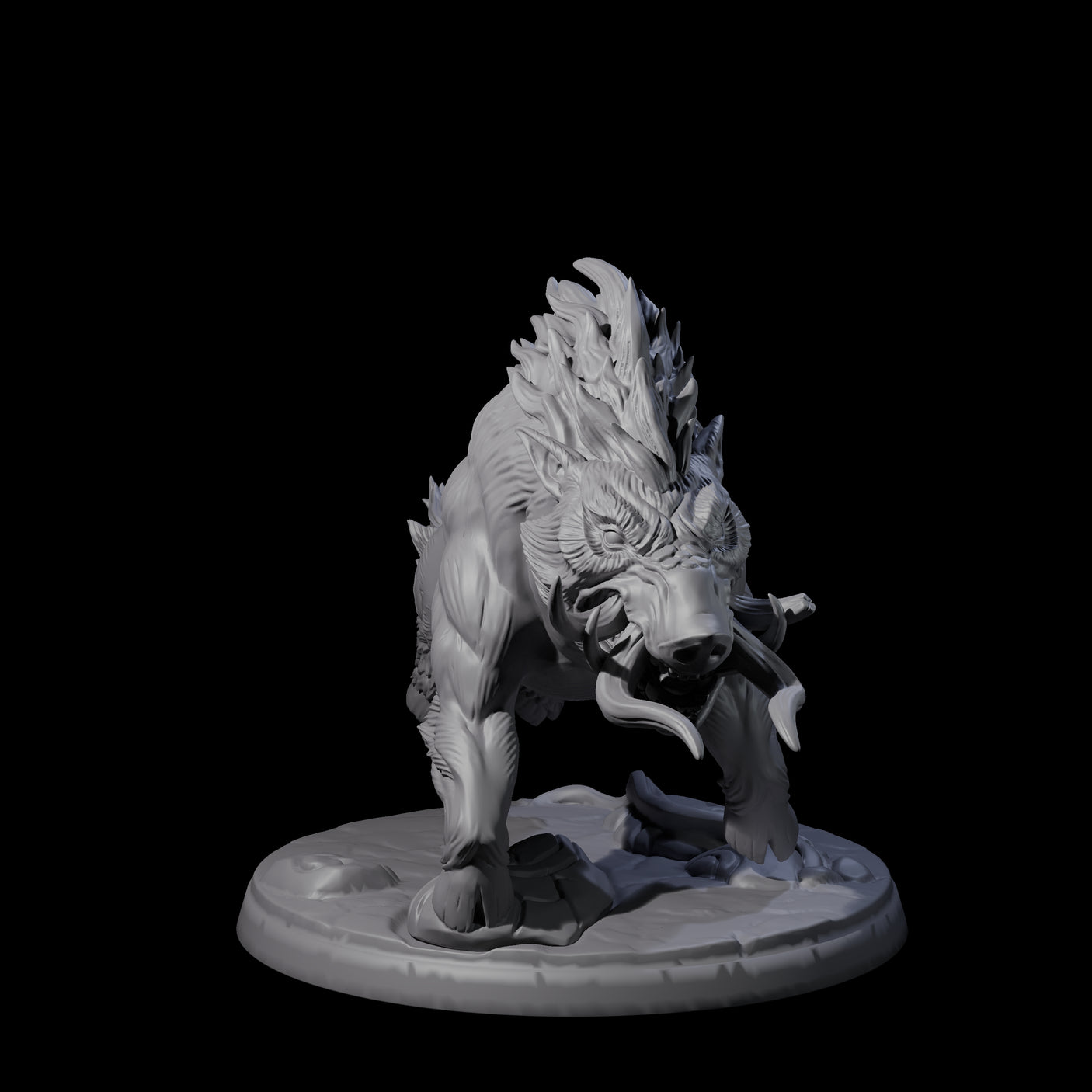 Roaming Giant Hog B Miniature for Dungeons and Dragons, Pathfinder or other TTRPGs