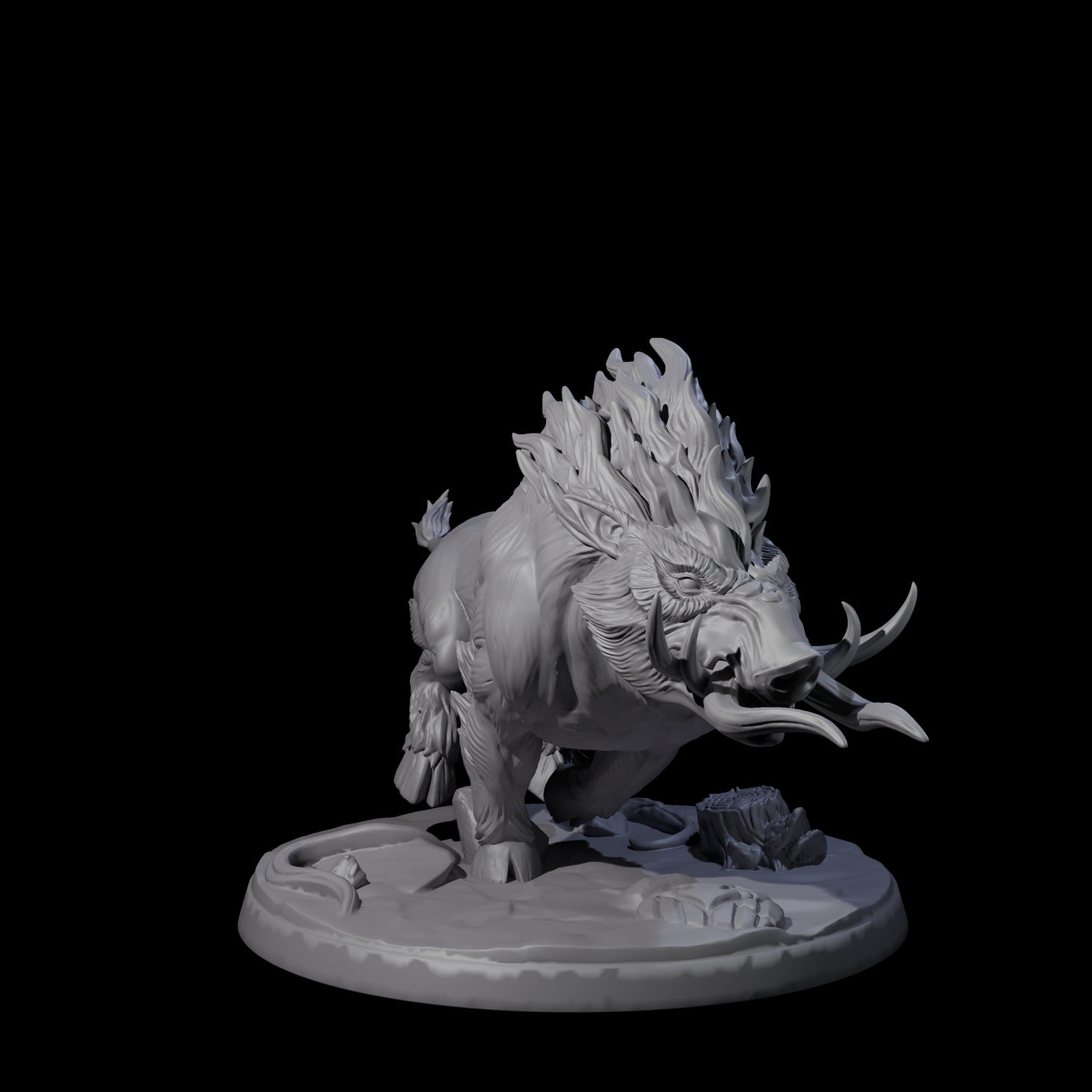 Roaming Giant Hog C Miniature for Dungeons and Dragons, Pathfinder or other TTRPGs